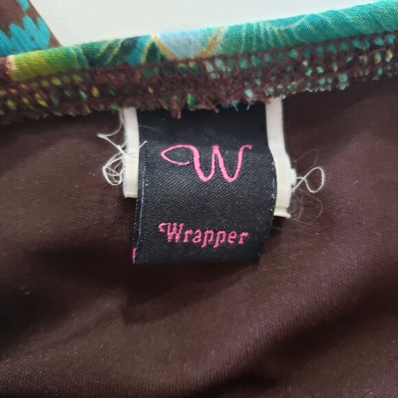 Y2K 90s Wrapper Floral A-Line Skirt Ruffled Hem Size M USA Boho Cottagecore - Picture 4 of 5